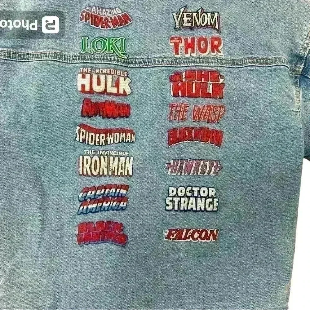 Marvel jean jacket/kids size/5/6 superheroes denim jacket